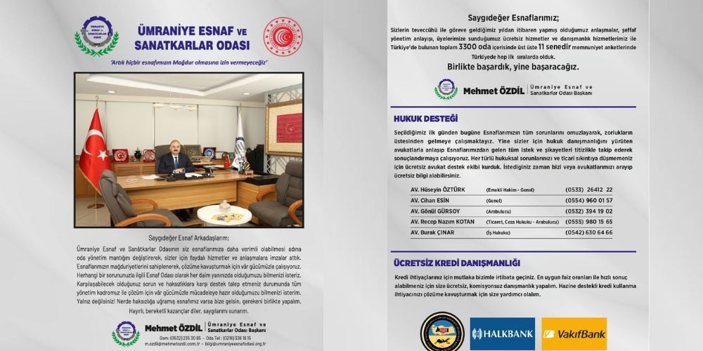 Ümraniye Esnaf Odası’nın Anlaşmalı Olduğu Kurumlar